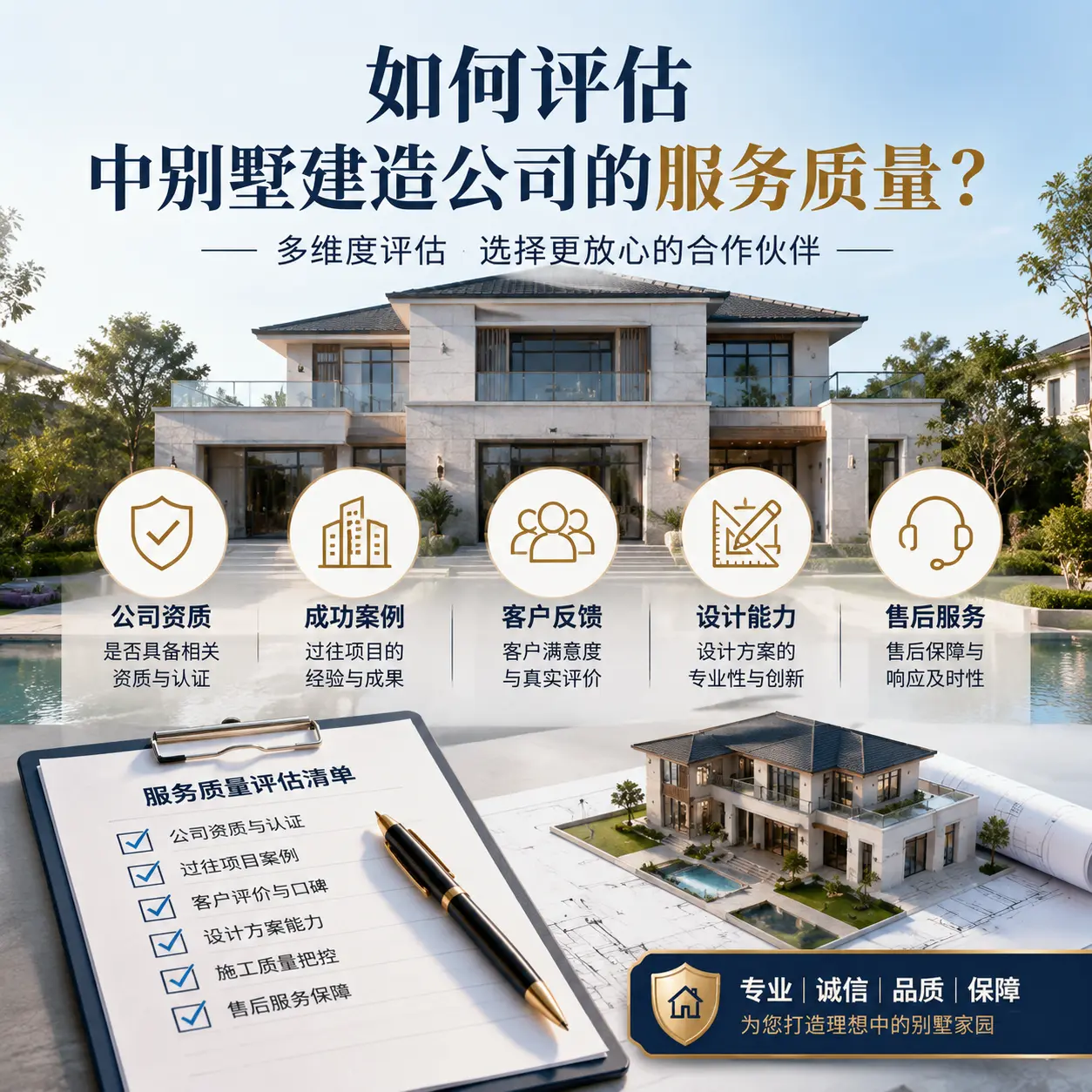 如何评估 重庆 中别墅建造公司的服务质量？