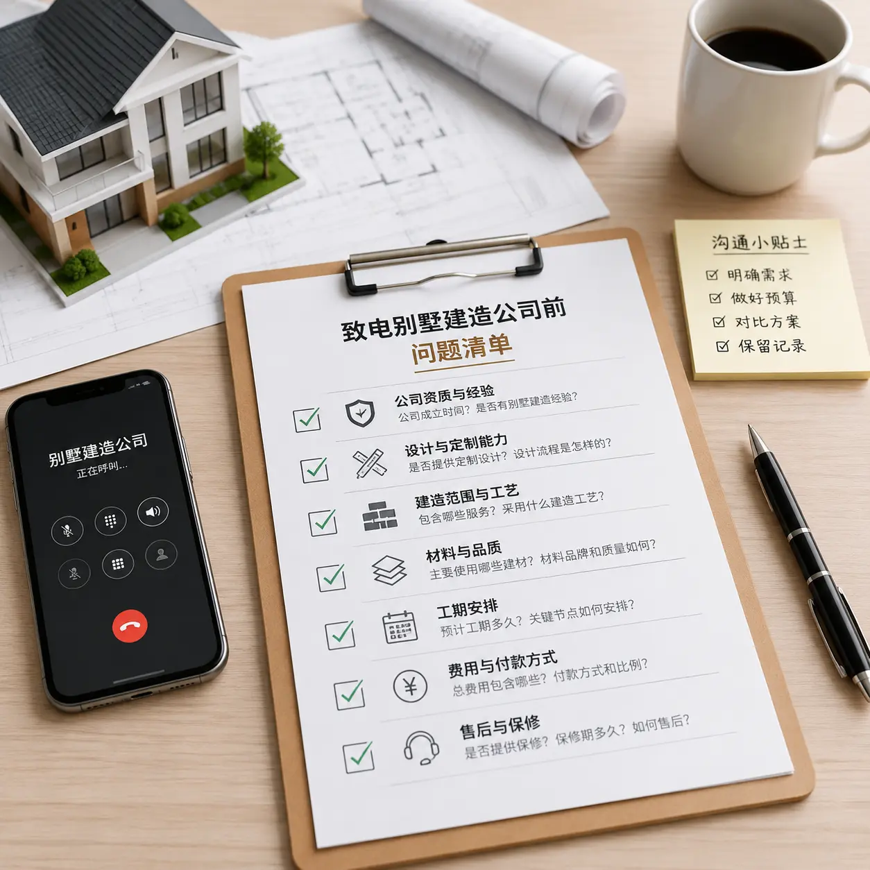 在重庆拨打别墅建造公司电话前的准备工作