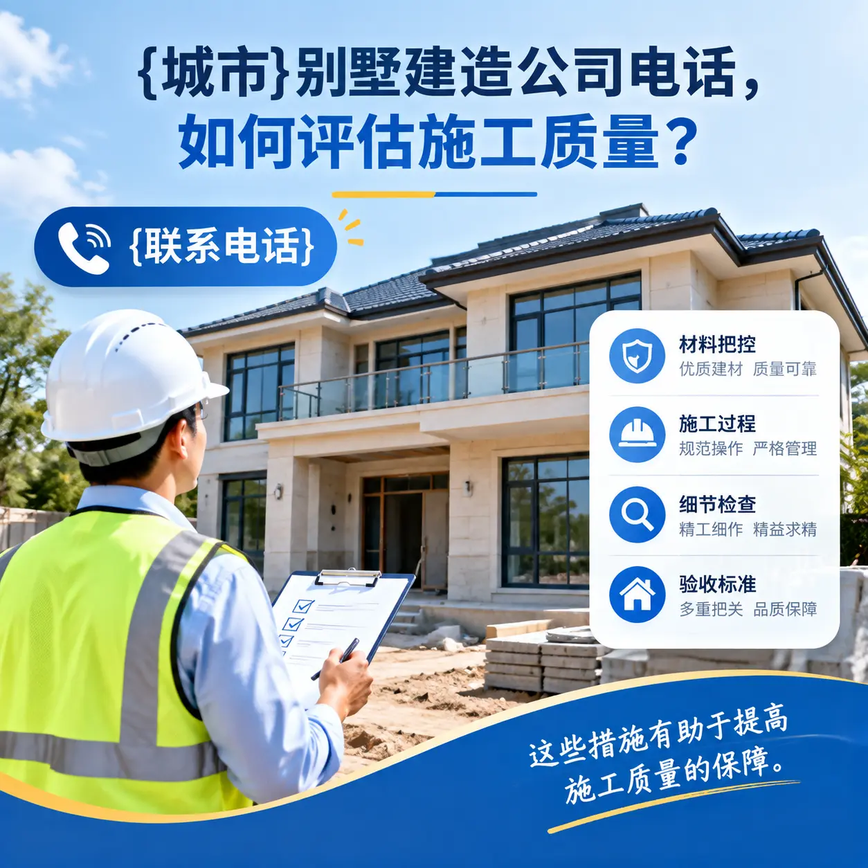 重庆别墅建造公司电话,如何评估施工质量?